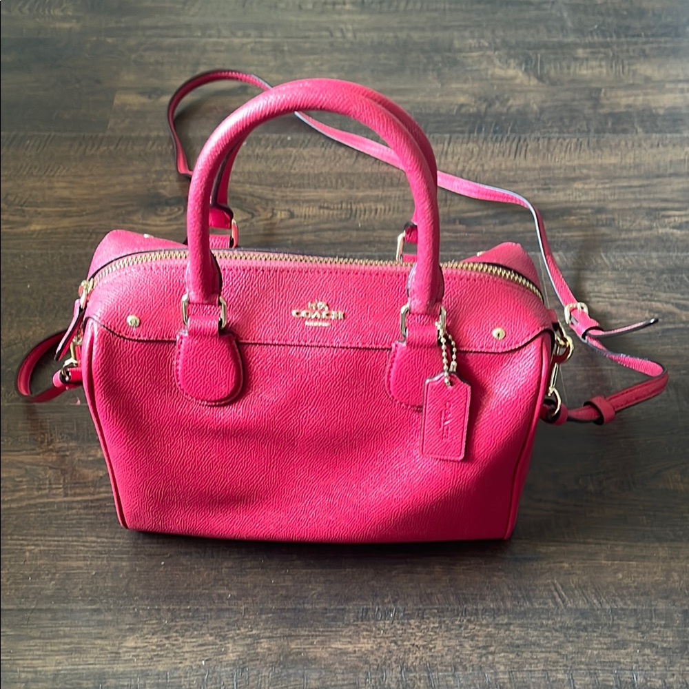 Coach Bennet Pink Satchel with Structured Design and Double Handles